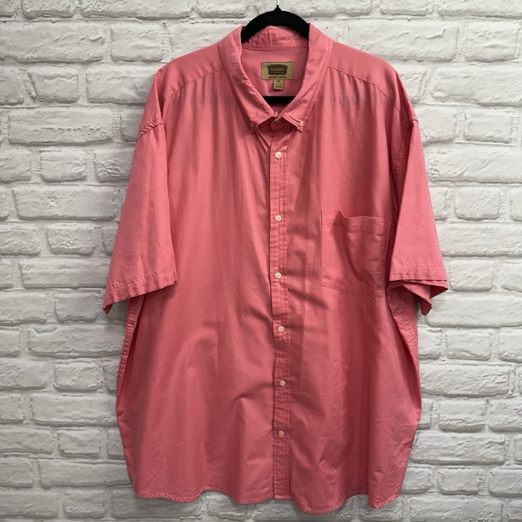 The Foundry Supply Co Coral Pink Mens 3XL Short Sleeve Button Shirt 100% Cotton - Picture 1 of 10